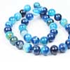 Natural Blue Agate Smooth Polished Round Ball Beads 14 Inches - Size 10mm.